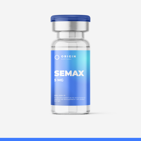 Origin Peptides Semax 5mg Vial, product vial on white