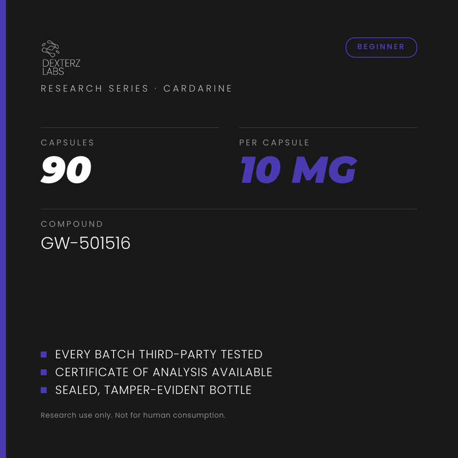 Dexterz Labs Cardarine GW-501516 Endurabol 10mg 90 Capsules - specification card