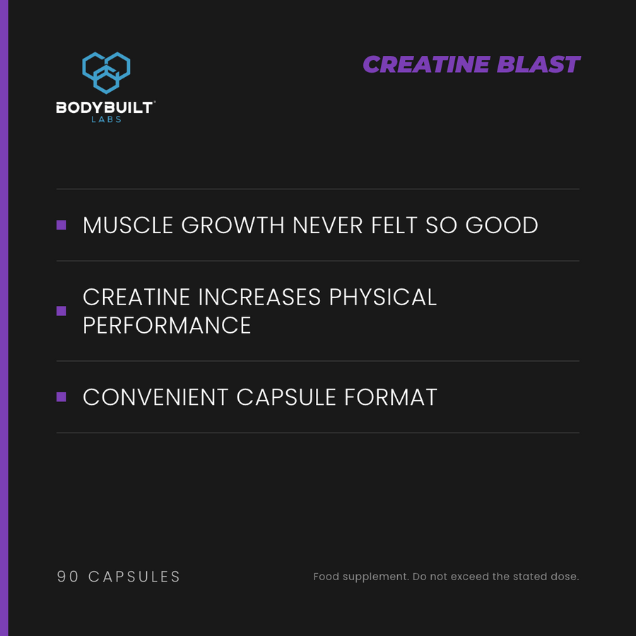 Bodybuilt Labs Creatine Blast 90 Capsules - benefits card