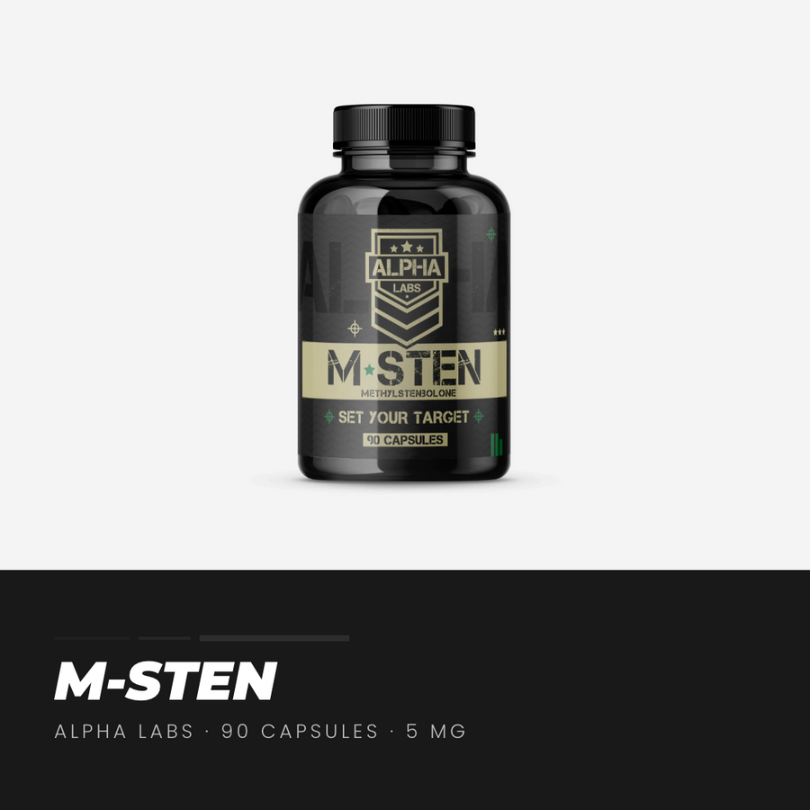 Alpha Labs Methylstenbolone M-Sten 5mg 90 Capsules - product bottle with label