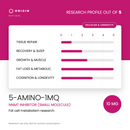 Origin Peptides 5-Amino-1MQ 10mg Vial, research profile card scored out of 5