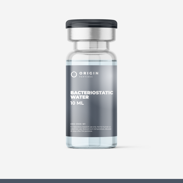 Origin Peptides Bacteriostatic Water 10ml, vial on white