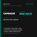 Origin Peptides BPC-157 Capsules 500mcg 30 Capsules, format, contents and storage card