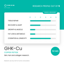 Origin Peptides GHK-Cu 50mg Vial, research profile card scored out of 5
