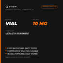 Origin Peptides Kisspeptin-10 10mg Vial, format, contents and storage card