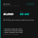 Origin Peptides KLOW Blend 80mg Vial, format, contents and storage card