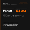 Origin Peptides PT-141 Capsules 500mcg 30 Capsules, format, contents and storage card