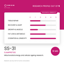 Origin Peptides SS-31 10mg Vial, research profile card scored out of 5