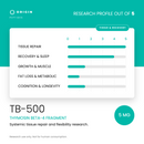 Origin Peptides TB-500 5mg Vial, research profile card scored out of 5