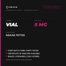 Origin Peptides Thymosin Alpha-1 5mg Vial, format, contents and storage card