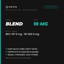 Origin Peptides Wolverine Blend 10mg Vial, format, contents and storage card