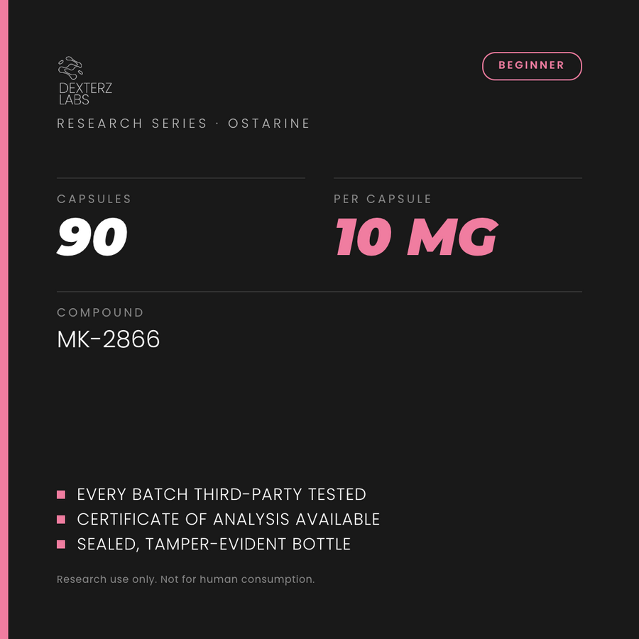 Dexterz Labs Ostarine MK-2866 10mg 90 Capsules - specification card