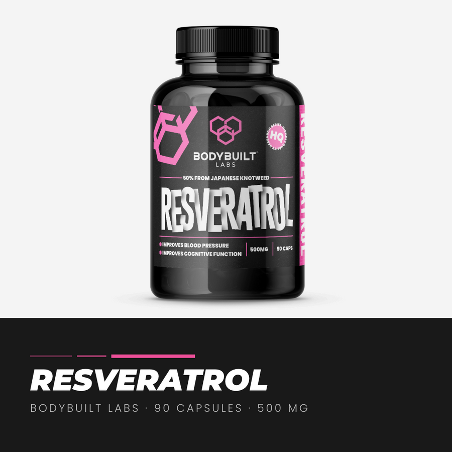 Bodybuilt Labs Resveratrol 500mg 90 Capsules - product bottle with label