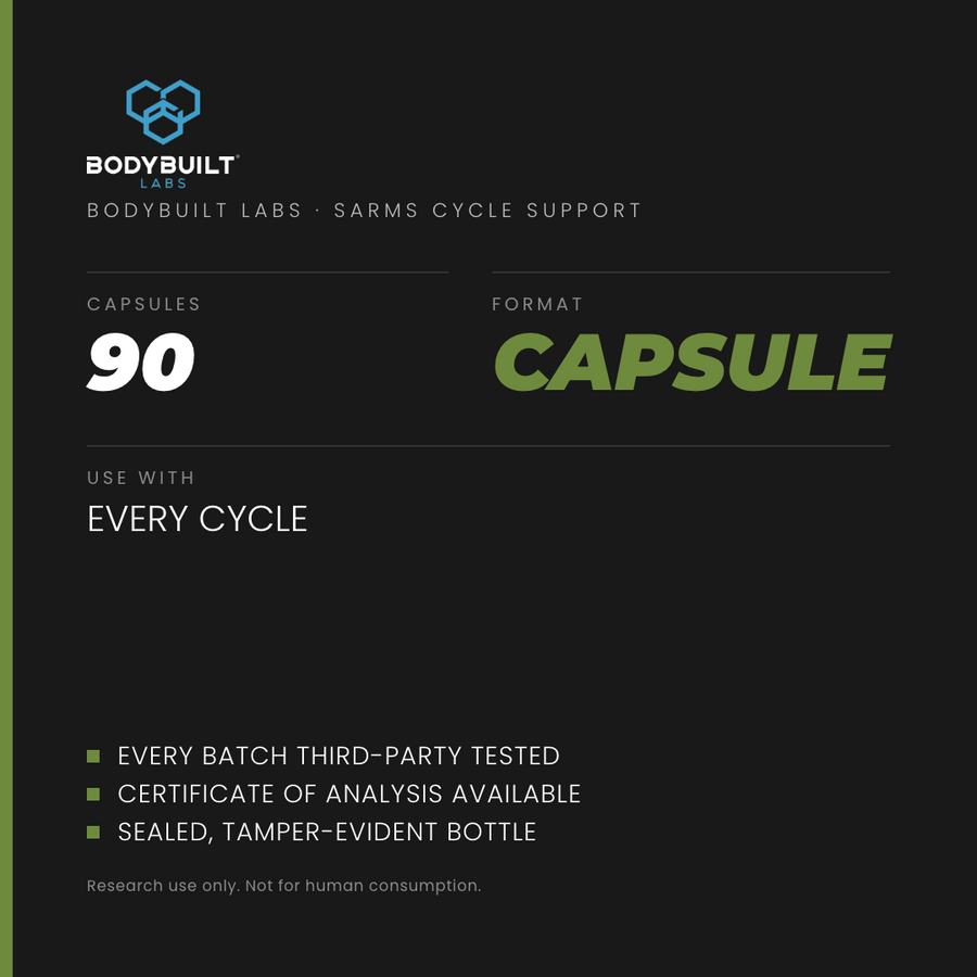 Bodybuilt Labs Sarms Cycle Support 90 Capsules - specification card