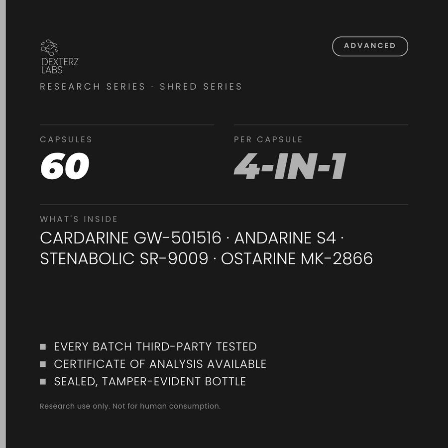 Dexterz Labs Shred Series 60 Capsules - specification card