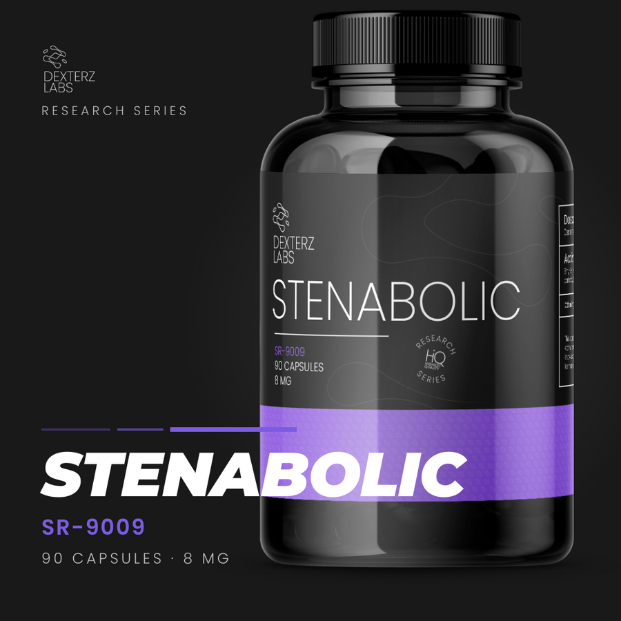 Dexterz Labs Stenabolic SR-9009 8mg 90 Capsules - product bottle with label