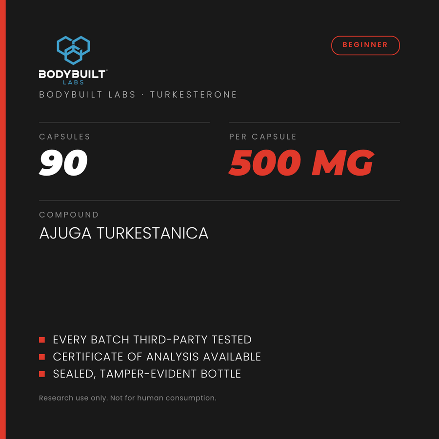 Bodybuilt Labs Turkesterone 500mg 90 Capsules - specification card